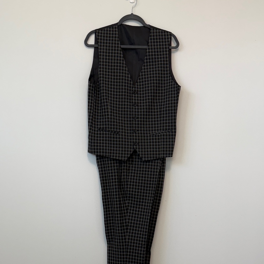 Selected Homme Checkered Suit Vest and Pants